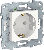 Розетка с заземлением без рамки Schneider Electric Unica New 1-м. белый